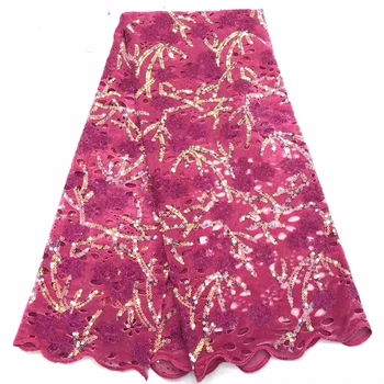 

Latest Sequins Lace Fabric Best Quality Velvet Lace Fabric African French Tulle Lace Fabric for Wedding Evening Dress