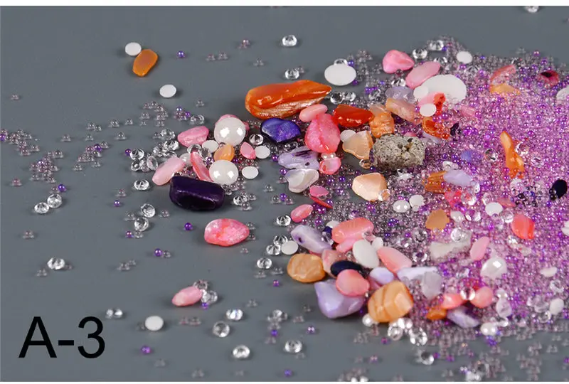 10 Colors Irregular Stone Nails Beads 10g Fairy Sea Beach Mineral Rhinestones Manicure 3D Nail Art Decoration Accessories