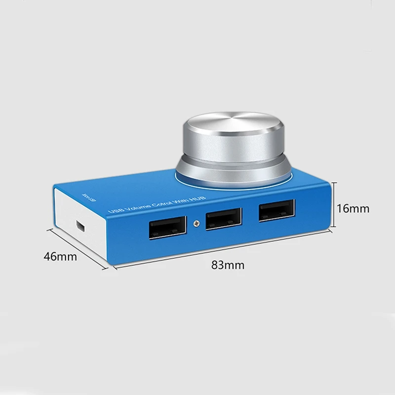Топ 3 порта концентратор высокая производительность Usb регулятор громкости Ручка, компьютерный динамик аудио регулятор громкости регулятор с одной клавишей Mute Func