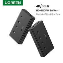 Квм-Консоль HDMI Ugreen, выключатель 4 в 1 для Xiaomi Mi Box, 4 шт., совместное использование клавиатуры и мыши, 4 порта, 4K/60 Гц, HDMI KVM-переключатель Квм-Консоль HDMI Ugreen, выключатель 4 в 1 для Xiaomi Mi Box, 4 шт., совместное использование клавиатуры и мыши, 4 порта, 4K/60 Гц, HDMI KVM-переключатель
