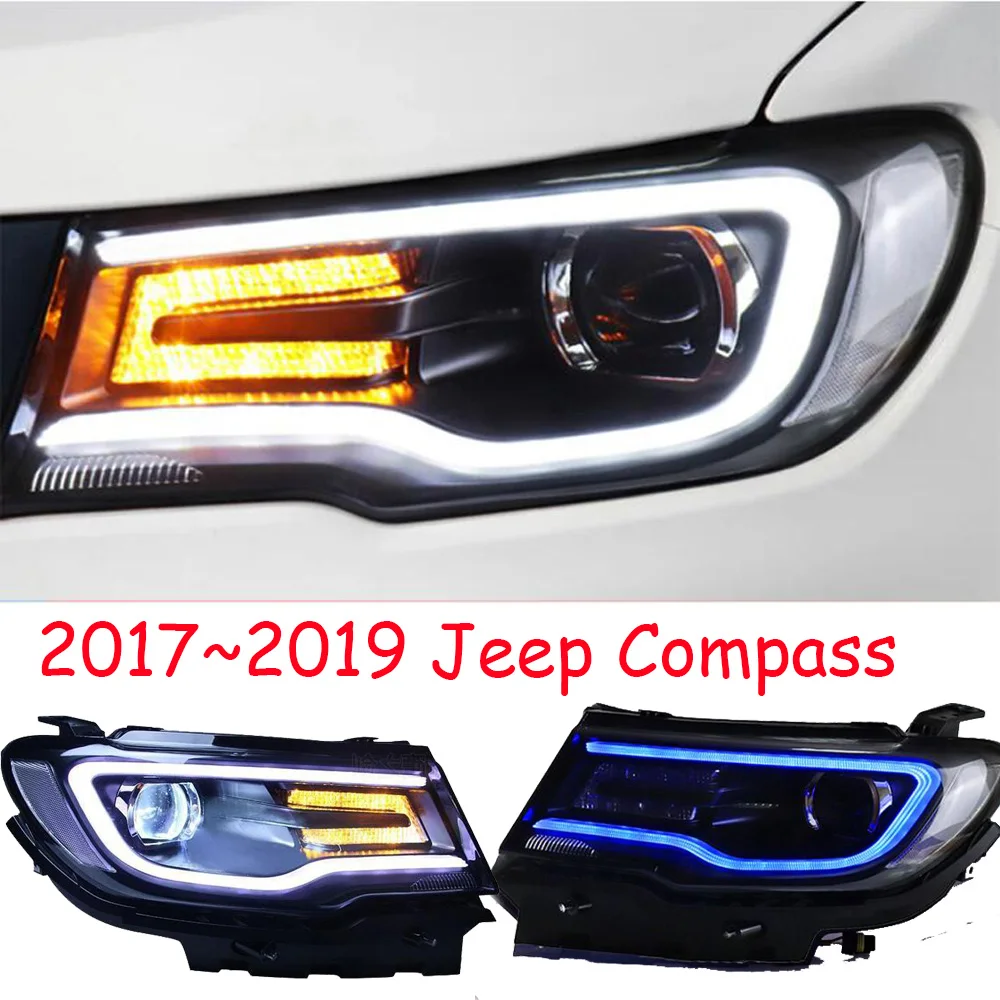 1 комплект 2017 ~ 2018y автомобильный бампер головной свет для джип компас фары противотуманные автомобильные аксессуары фары для компаса свет