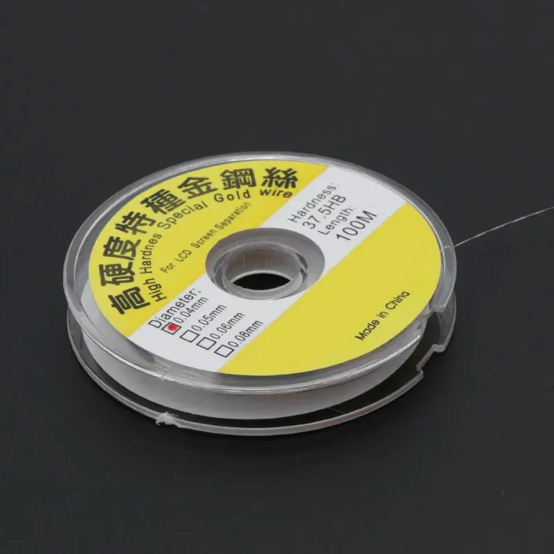 

100m Alloy Gold Molybdenum Wire Cutting Line LCD Display Screen Separator Repair