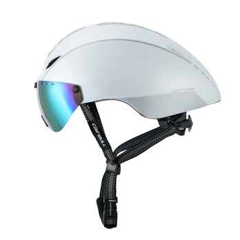 

High Quality PC+EPS Cairbull Helmet New Model Aero-r1 Goggles Bicycle Cycling TT Helmet Sun Visor With 6mm Thick Insect Net