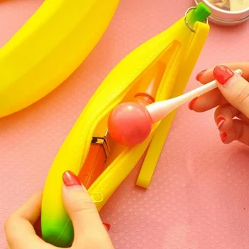 

1 PC Novelty Silicone Banana Coin Purse Women Girls Portable Purse Case Bag Wallet Pouch Keyring Money Bag Handbag Coin Wallet