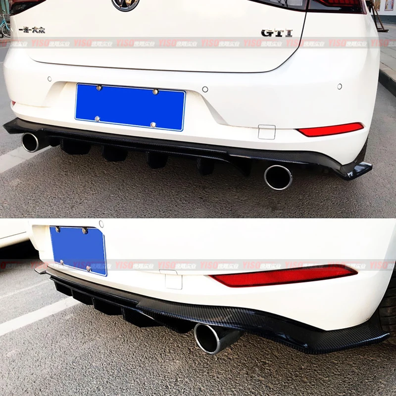 Для Golf 7 5 задний диффузор для губ из углеродного волокна VW MK7.5 Standard и GTI 2017 2019
