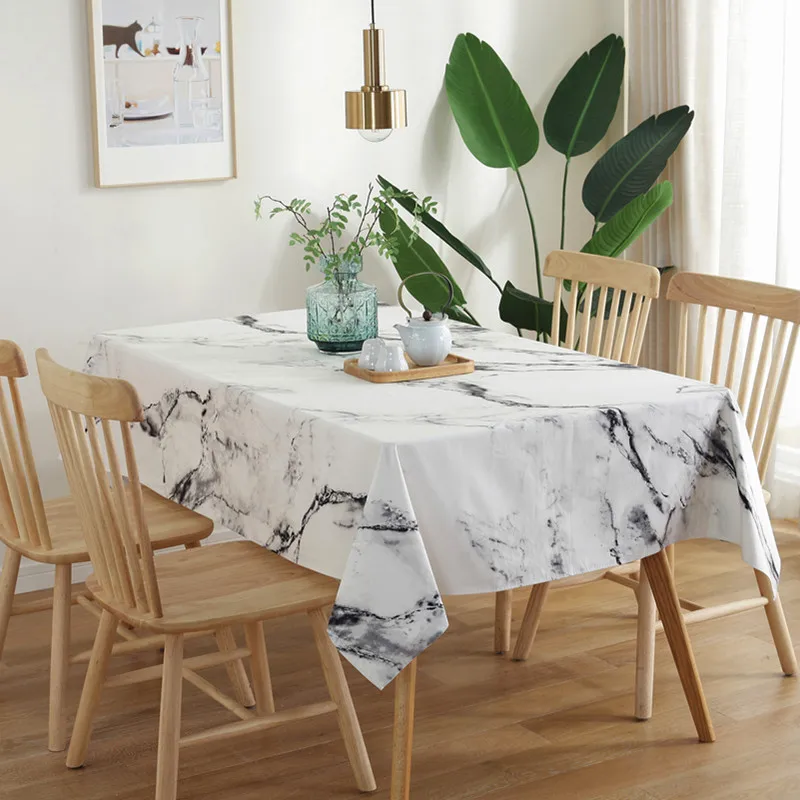 

Marble Tassel Tablecloth Striped Multicolor Table Cover Printed Picnic Cloth Background Cloth Table Decor Waterproof Oilproof