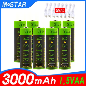 

High capacity 1.5V 3000mAh AA Rechargeable Battery li-ion Battery polymer with USB rechargeable lithium usb battery + USB cable