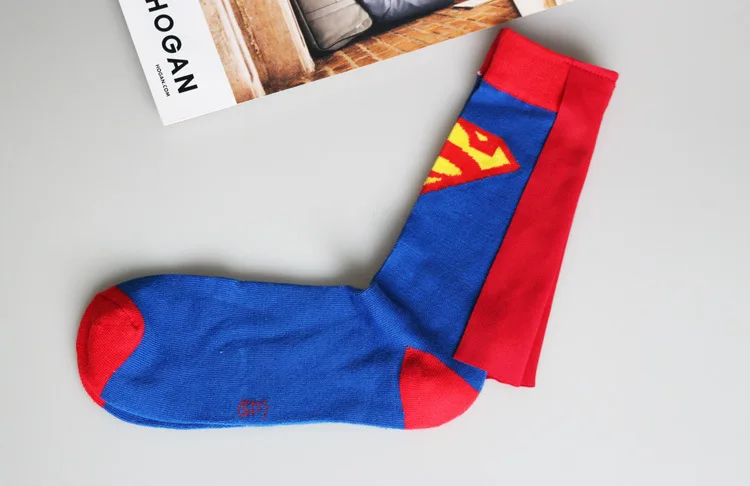Компрессионные Мужские носки с героями мультфильма «Marvel», «Супермен», «Бэтмен», «Happy», теплые хлопковые носки в Корейском стиле, забавная Новинка, уличная одежда для мужчин, s Art