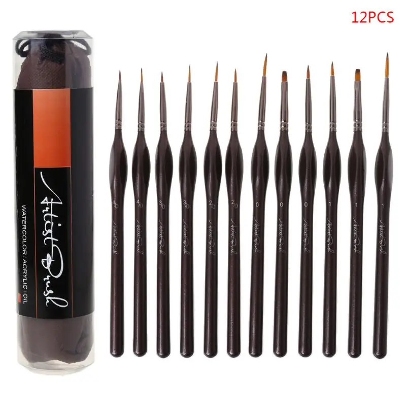 

12pcs/set Scriptliner Detail Fine Paint Brushes Nylon Hair Paintbrushes Art Tool