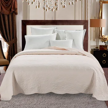 

European Single Quilted Quilt Blanket Embroidered Comforter Bed Cover Summer Cool Air Conditioning Quilts Plain Home Bedding