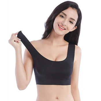 

Women Plus Size Seamless Sleep Bra Daily Wire Free Stretch Underwear Sport Shockproof Removable Pads Tank Vest Crop Top