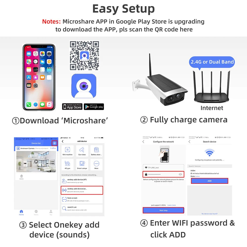 Наружная Водонепроницаемая Солнечная камера безопасности 1080P Wifi Беспроводная ip-камера Мобильный телефон Удаленный встроенный аккумулятор 6600mAh