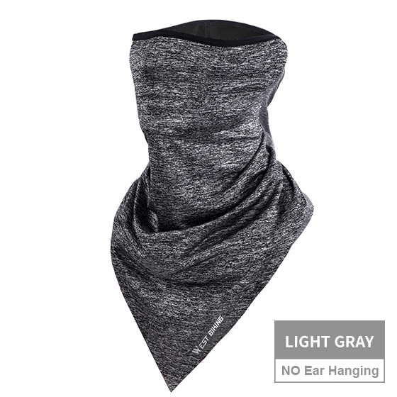 NO Ear-Light Gray WEST BIKING Лето ледяной шелк Велоспорт Половина маска уличная маска для лица шеи гетры бандана головные уборы мужчины женщины велосипед платок маска - Цвет: NO Ear-Light Gray