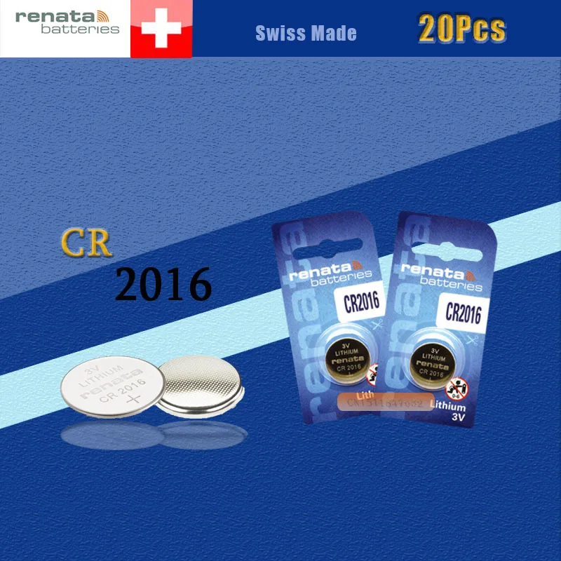 Бесплатная доставка! Оригинальные Рената 20 шт./лот CR2016 2016 3 В высокой производительности и пуговицы Батареи