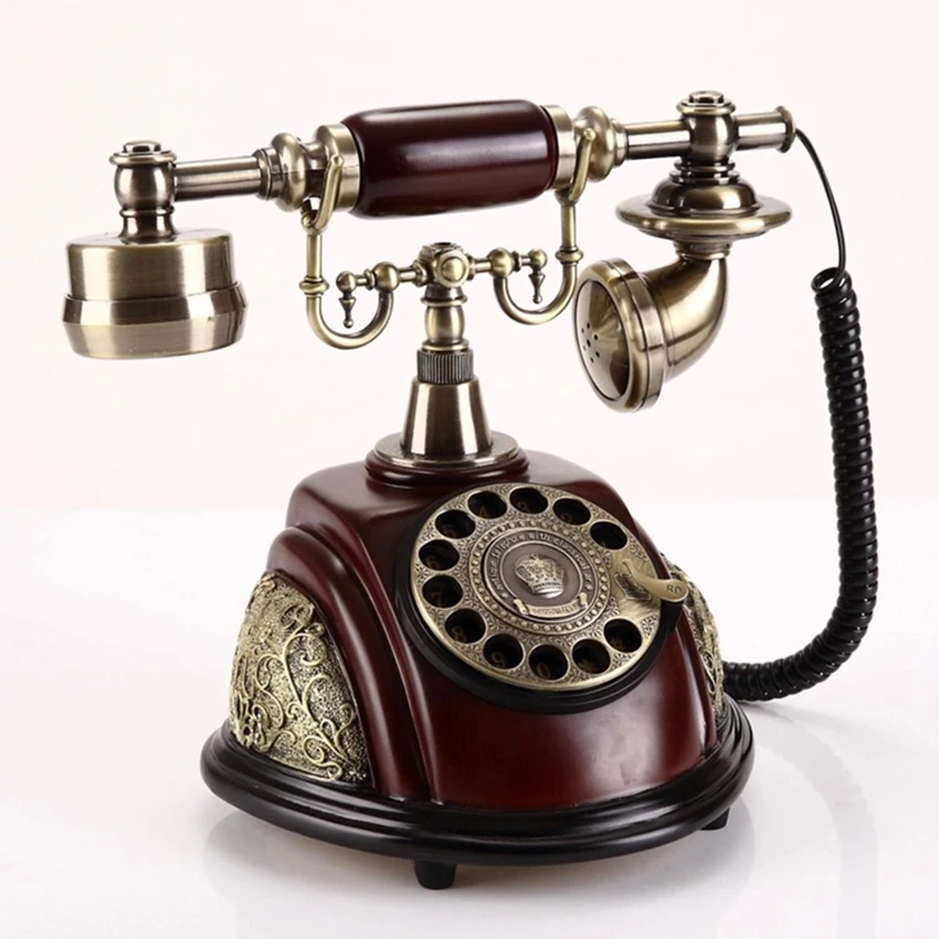 Vintage Corded Phone Landline Old Fashioned Rotary Dial Telephone with Redial, Handsfree, Retro Ringtones for Home Office