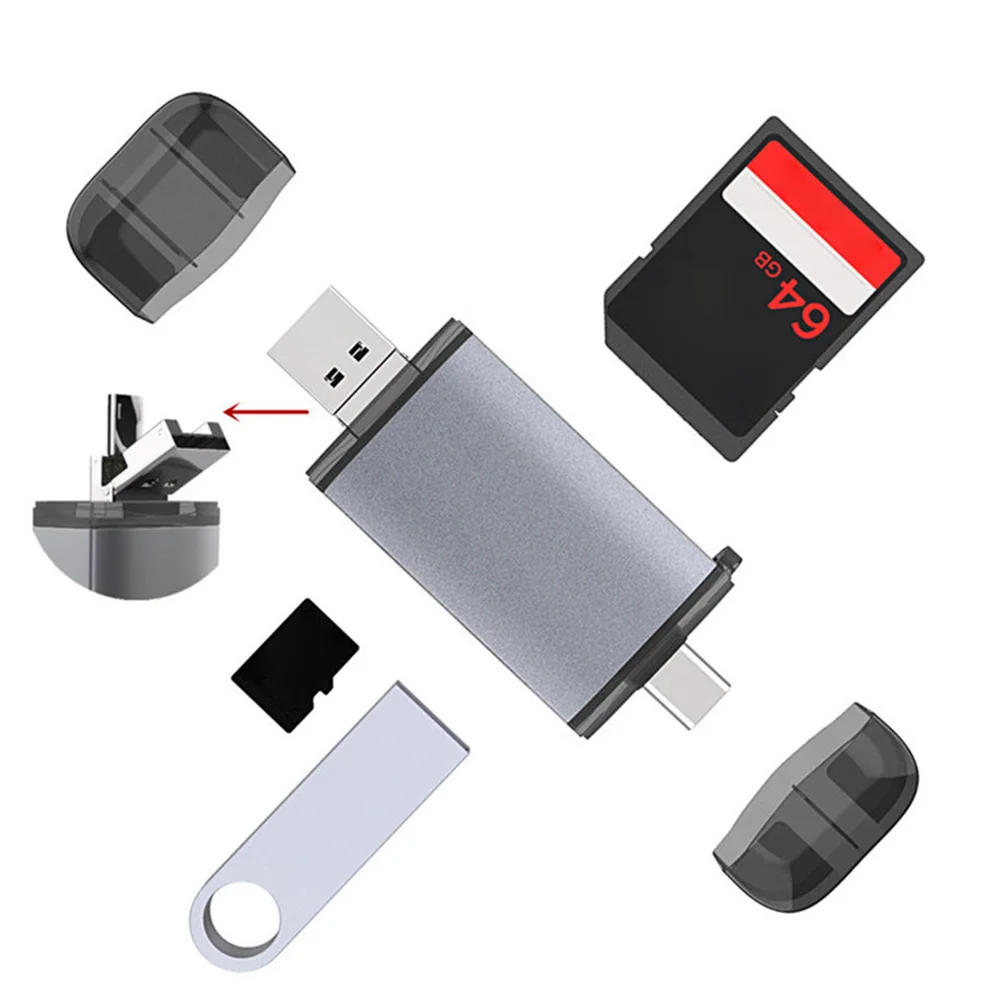 6 в 1 подключаемый к ноутбуку через USB 2,0 кард-ридер мобильный телефон легкий ноутбук мини Внутренний накопитель данных ПК компактный прочный стабильный