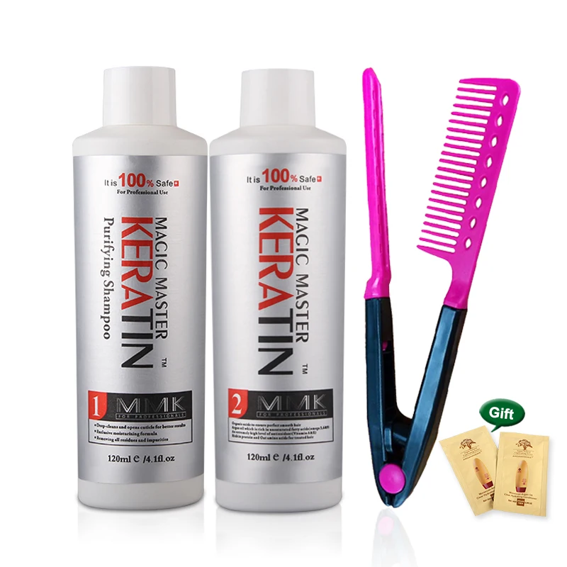 Tratamiento de queratina MMK para el cabello, aceite de coco para alisar  sin formalina, Set de tratamiento para el cabello + peine rojo gratis,  120ml|Tratamientos de cuero cabelludo y cabello| - AliExpress