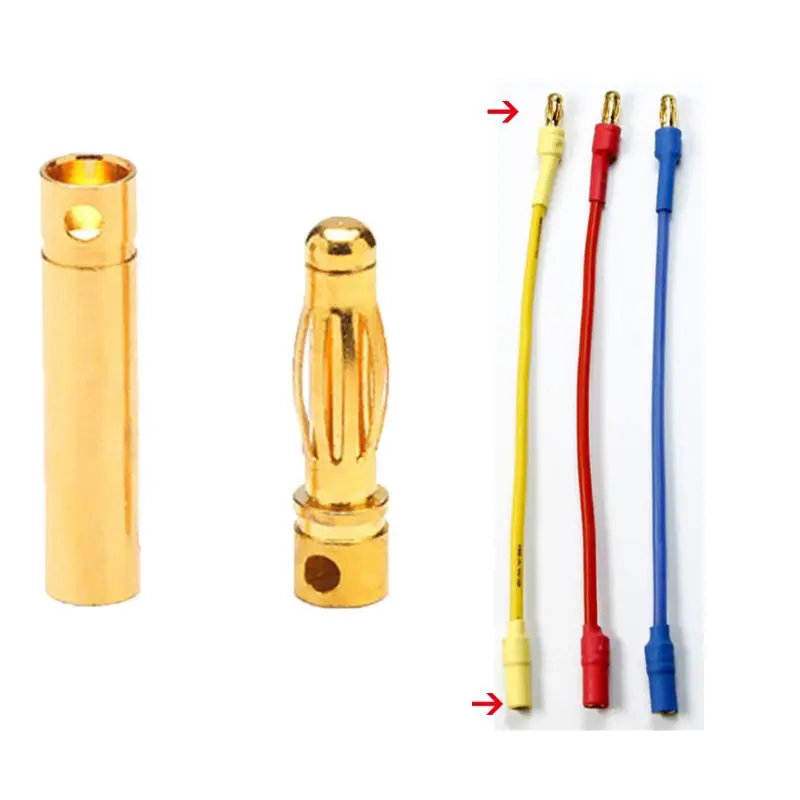 

20Pairs 3.5mm Gold-plated Bullet Banana Plug Connector Male + Female RC Battery