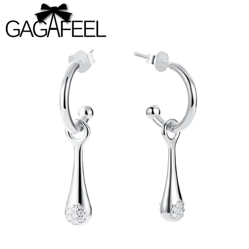 GAGAFEEL новые элегантные серьги-кольца подвеска «капелька» с кубическим цирконием серьги для женщин модные ювелирные изделия подарок