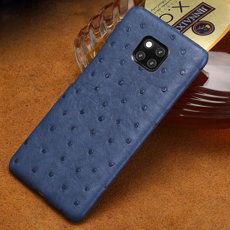 Phone Cases For Huawei P10 P20 P30 Lite Mate 9 10 20 lite Pro Case Natural Ostrich Skin Cover For Honor 8X 9 10 V20 P Smart case