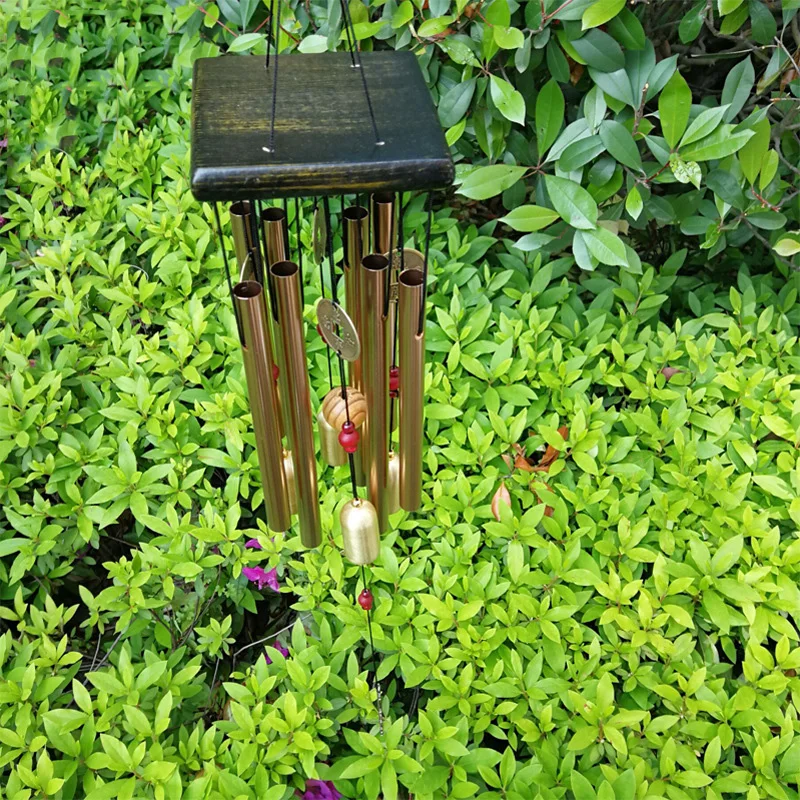 1PC Large Metal Wind Chimes Bells Metal Tubes Gold Outdoor Yard Garden Home Decoration Wind Chimes