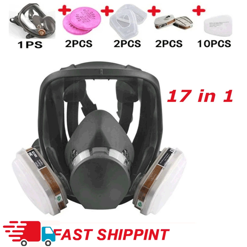 AntiFog Full Face Respirator Gas Mask Industrial Painting Spraying