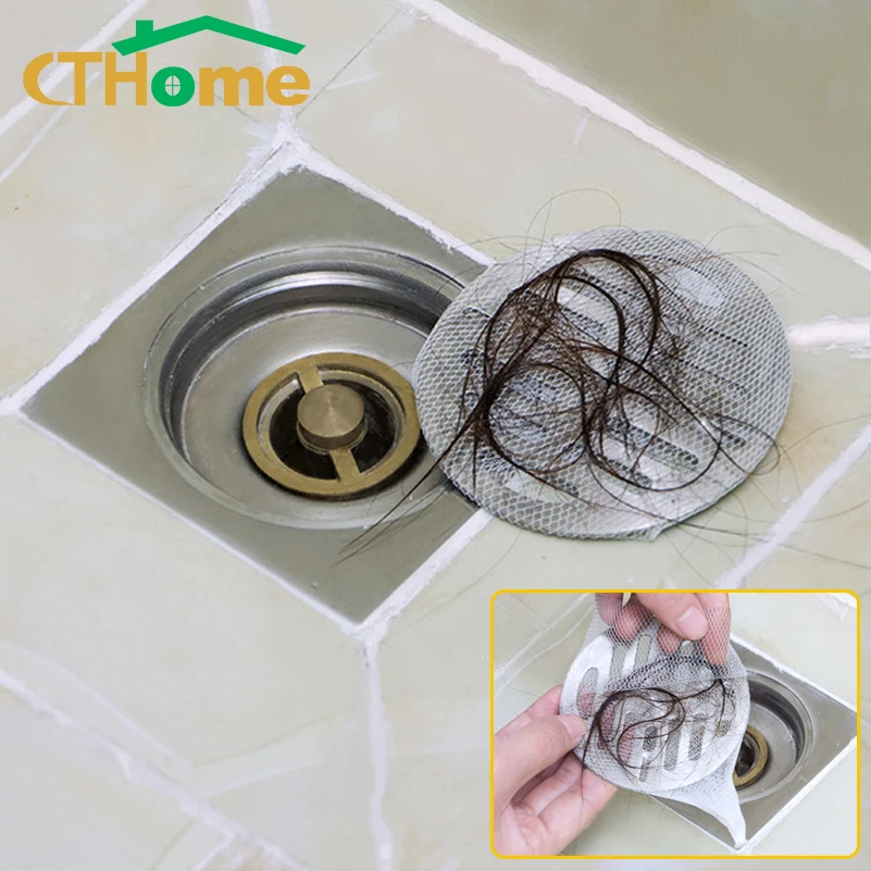 100PCS Hair Catcher Bags Sink Filter Drain Bathroom Shower Filter Hair