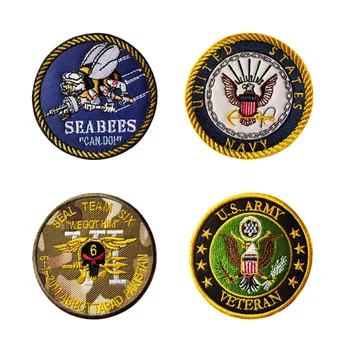 

T-N U.S Sea and Land Army Navy Seebees Armband Military Tactical Veteran Embroidery Velcro Patches Bags Badge Cloth Stickers DIY