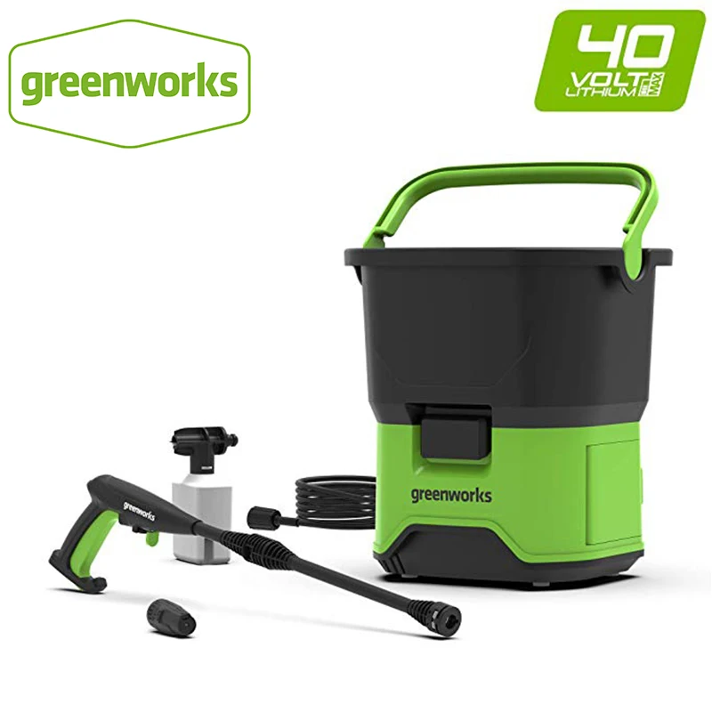  GREENWORKS 5104507 GDC40 Portable Cordless Electric Pressure Washer 650W 40V Multifunction Green Wa
