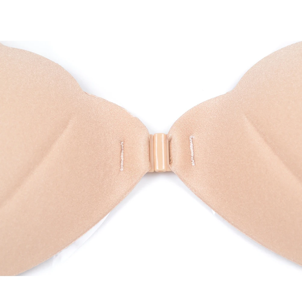 Sexy Front Buckle Evening Closure Comfortable Women Bra Shell Shape Self-adhesive Sticky Silicone Strapless Invisible Wedding