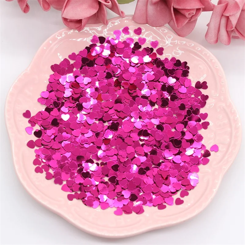 

KSCRAFT 5mm Purple Heart-Shaped Shape Sequins PVC Flat for DIY Card Making Craft Color Collection