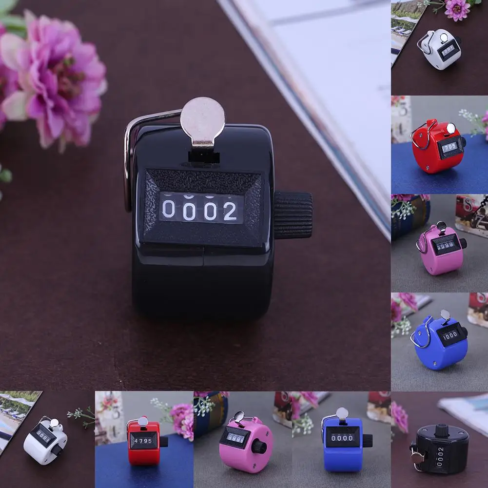 4 Digit Number Counters Hand Finger Mechanical Manual Counting Tally Clicker Timer Outdoor Sport Golf Soccer Counter Key Ring