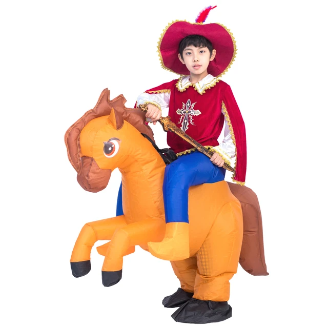 Disfraz de caballo inflable para niños y niñas, traje de Cosplay de  vaquero, divertido, para fiesta de Halloween, Purim