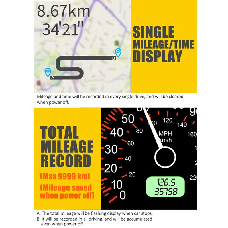 Прямая поставка цифровой GPS Спидометр HUD MPH/км/ч предупреждение о превышении скорости Предупреждение автомобилей мотоциклов V-Best