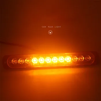 

12 LED Car Emergency Strobe Light Truck Van Moto Warning Light Side Flash Light 12LED Signal Warning Light 12V-24V