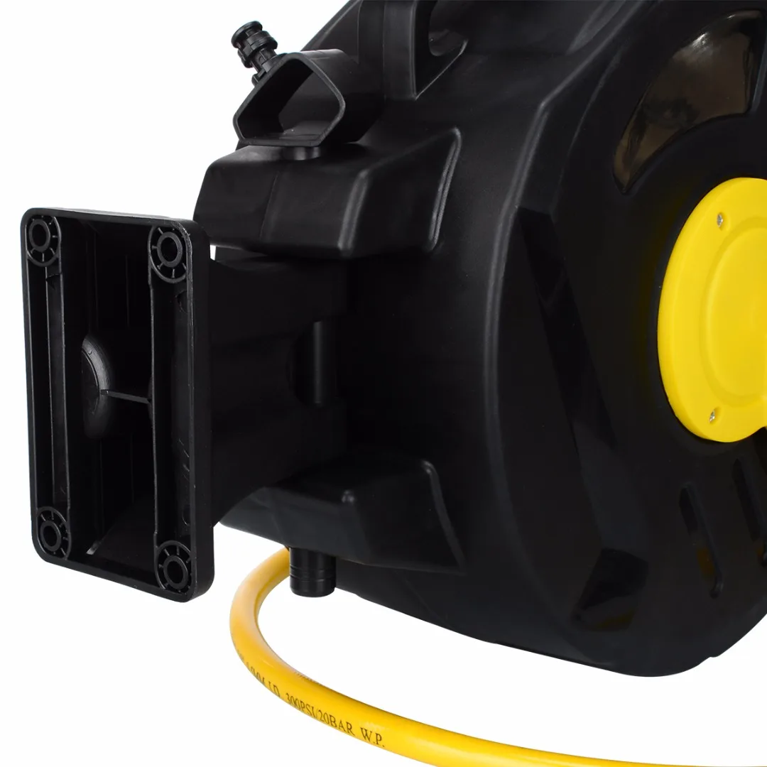 Retractable Air Compressor Hose Reel 3/8  X 50   Auto Rewind Garage Car Washing Tool PVC Garden Water Hose Reel Watering Tool