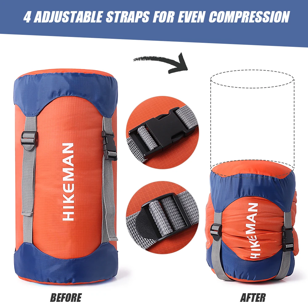 Compression Sack Sleeping Bag Stuff Sack Water-Resistant & Ultralight Outdoor Storage Bag Space Saving Gear for Camping Hiking 4