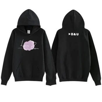 

Fashion kpop iu concert love poem same printing fleece/thin hoodies unisex iu pullover loose sweatshirt 4 colors