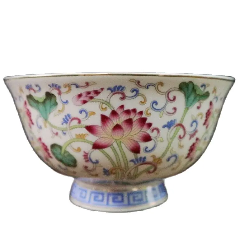 

Chinese Old Porcelain Pastel Patterned Lotus Pattern Bowls Chinese Meal Bowl