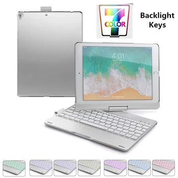 

For 2018 New iPad 2017 New iPad 9.7 iPad Pro iPad Air 2 1 Rotate 360 Degrees Tablet Case with Backlight USA wireless Keyboard