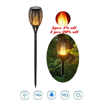 

Solar 33LEDs Lawn Dancing flame Torch Lights radar New Waterproof Landscape Garden Flame Lamp Flickering bulb dancing spot lamp