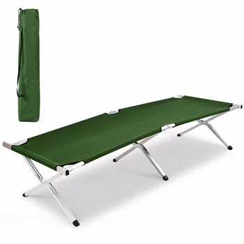 

Aluminum Folding Camping Bed Outdoor Portable Military Cot Hiking Travel With Bag Outdoor Furniture OP3637