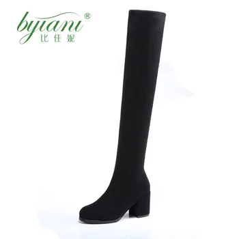 

women's autumn and winter 2020 high heel Over the knee boots high-heeled boots show thin high-end boots elastic