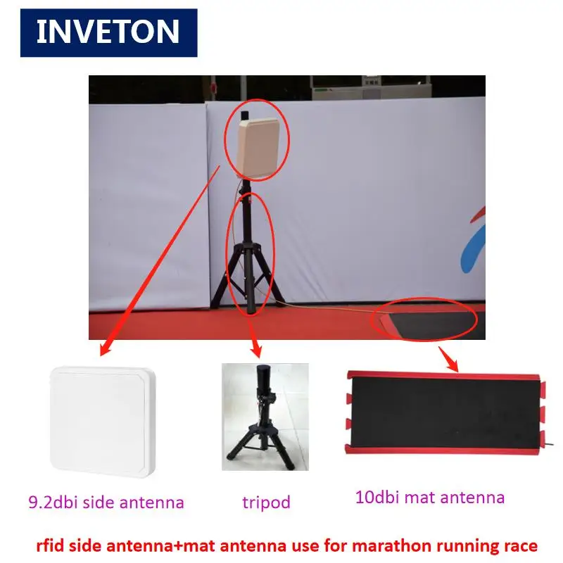

10dbi linear uhf rfid sports timing floor mat antenna side antenna work with impinj fixed reader for running race chip system