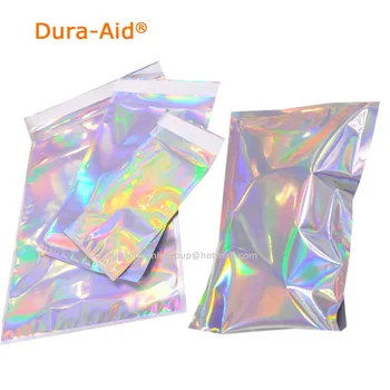 

100 pcs Hologram Aluminum Foil Adhesive Pouch Courier Storage Bags Envelope Poly Mailer Postal Shipping Mailing Pouches