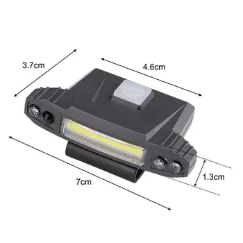 

COB COB LED Head Lamp Motion Sensor Cap Light 90 Degrees Rotatable Clip-On Hat Night Illumination Tool Battery-Operated For