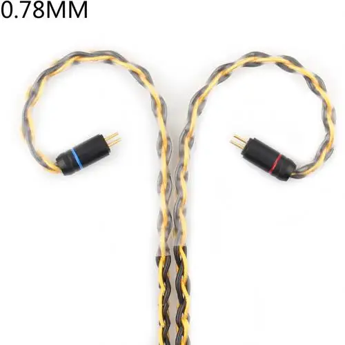 TRN T1 0,75/0,78 мм/MMCX прочный сменный Плетеный 8 нитей HiFi шнур, кабель для наушников Спорт бег музыка для телефона - Цвет: 078mm