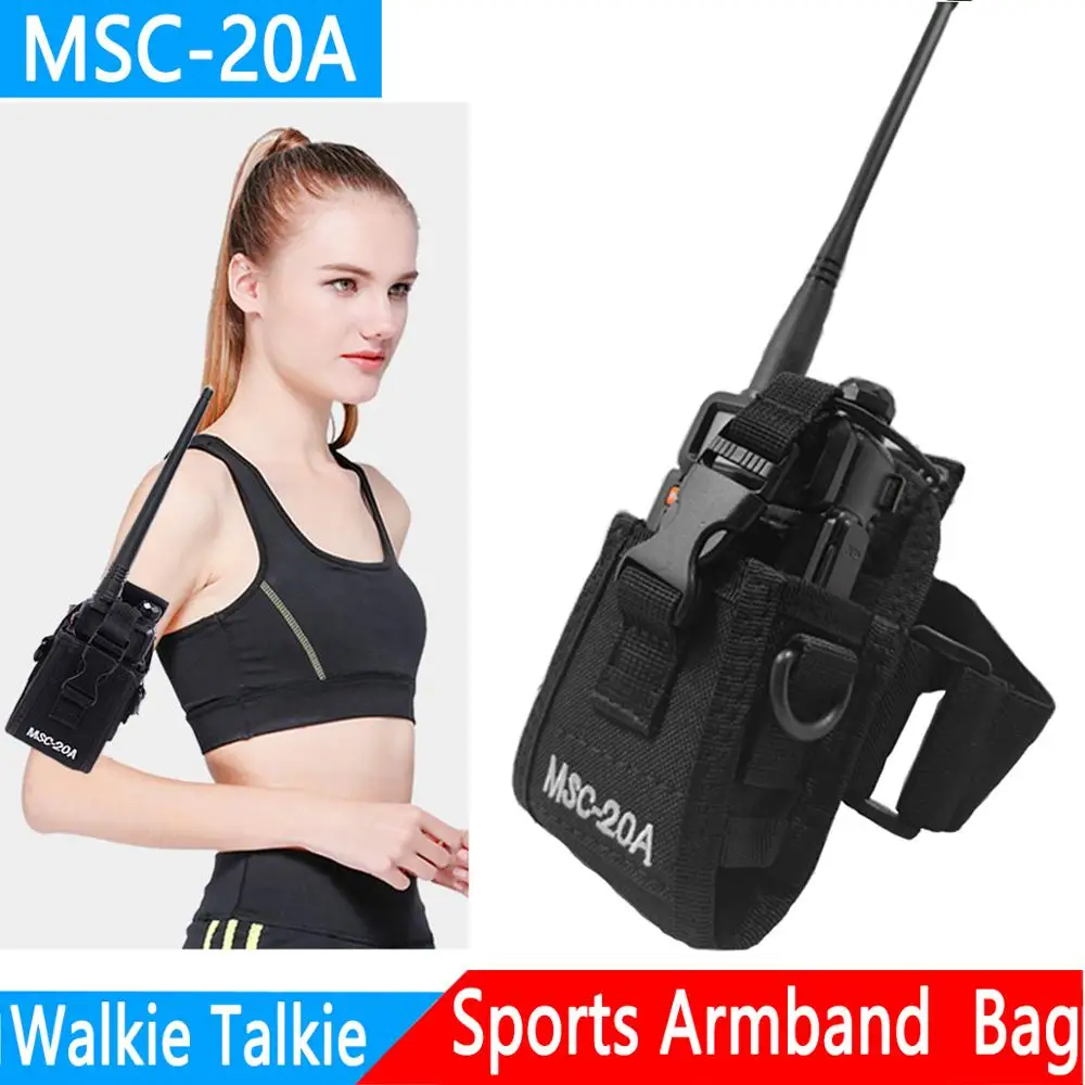 MSC-20A con brazalete estuche protector bolsa para $TERM impacto BaoFeng UV-5R BF-888S UV-82 Walkie Talkies sobre las Wouuxn dos manera soporte de carcasa de Radio estuche protector