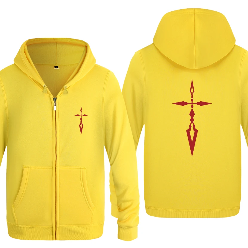 FATE ZERO Аниме мультфильм толстовки для мужчин мужчин s молния с капюшоном флис толстовки кардиганы - Цвет: HUAY HOT