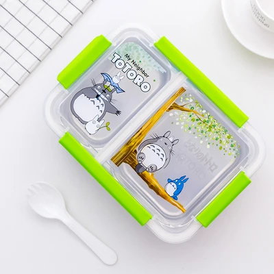 С ложкой вилка мультфильм KT Doraemon Мелодия автомобиль Микки Минни SUS304 Bento коробка фрукты контейнер для еды и обедов - Цвет: design 7